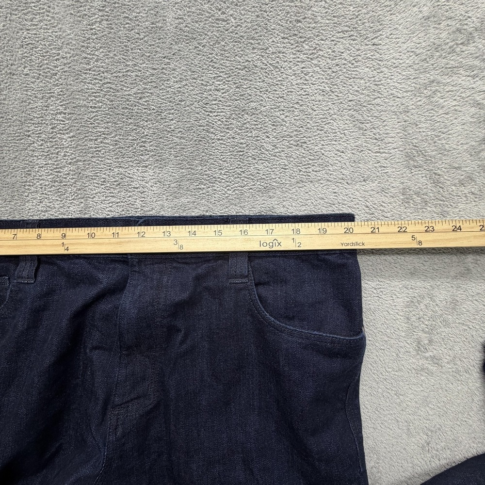 5.11 Jeans Mens 40x30 Blue Slim Tapered Dark Wash Denim Zip Pockets Logo Tab - Picture 4 of 7